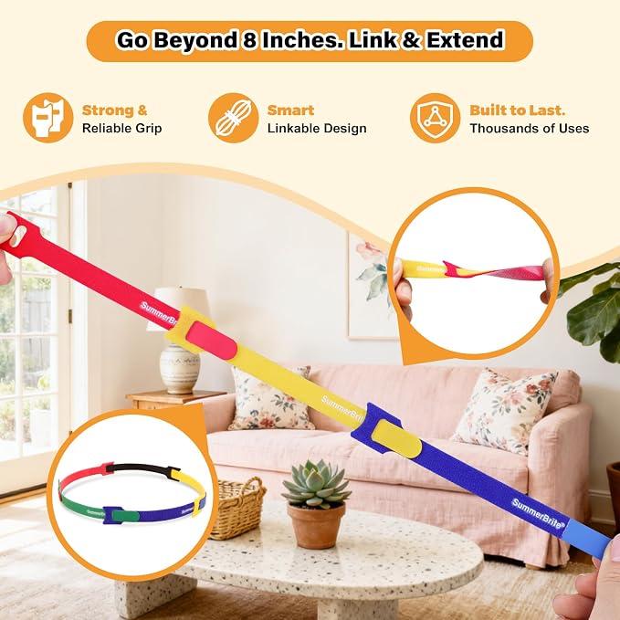 SummerBrite 70 Pack Multi-Color Cable Ties 8 Inch - Image 4
