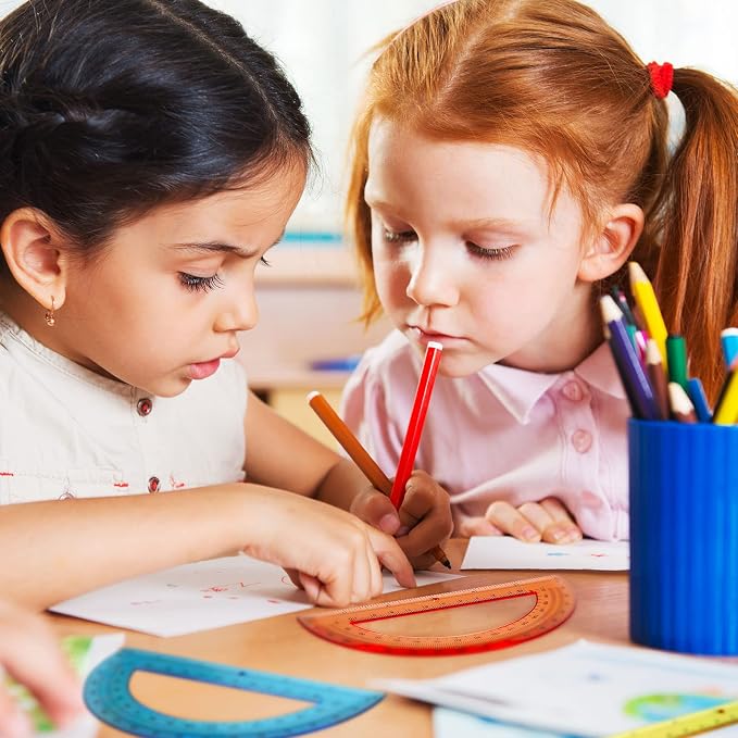 Zonon 12 Pieces Protractors Bulk Plastic 180 Degrees 6 Inch Translucent - Image 5
