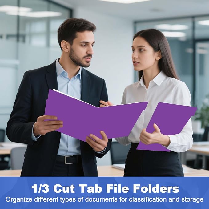 File Folder, HERKKA 30 Pack 1/3 Cut Tab File Folders, File Folders Great - Image 7