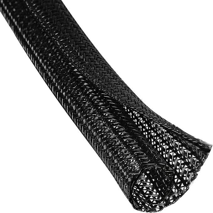 QCSIW 3/4" 25ft Expandable Braided Cable Sleeve Split Wire Loom Tubing – by QCSIW