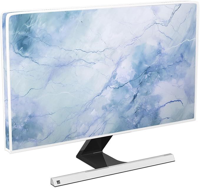 Baocicco Fashion Haze Blue Marble Computer Monitor Dust Cover 22, 25 Inch Full by Baocicco