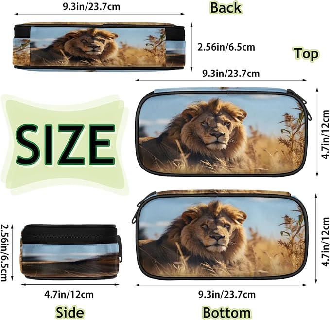 Pardick 3D Lion Pencil Case，Big Capacity Pencil Pouch Coin Pouch Stationery - Image 4