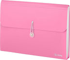 Accordion File Organizer Pink, 7 Pocket Expanding File and Cover Folder by ENDAY