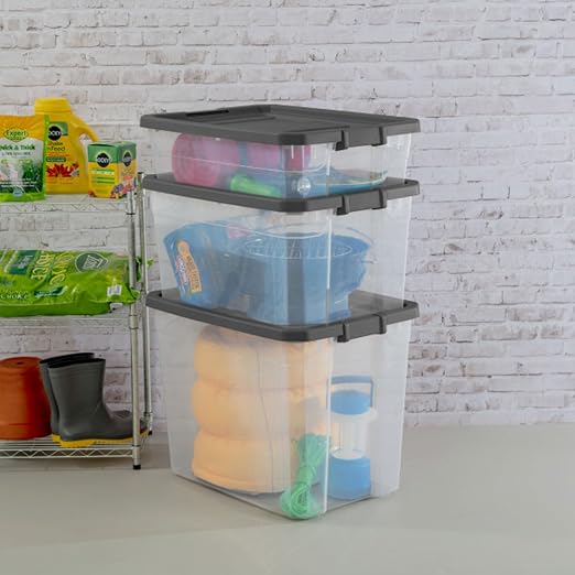 Sterilite 12-Pack Modular Stacker Box, Durable Clear Plastic Storage Bins - Image 7