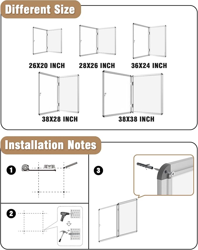 Mifuro 38"x38" Enclosed Bulletin Board, Lockable Weather-Resistant Aluminum - Image 4