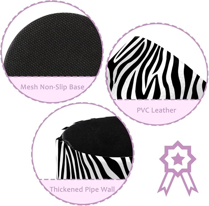 Leather Pen Holder for Desk Zebra Print Pencil Cup Desktop Organizer Makeup - Image 2