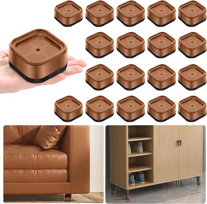 shouwuhho 18 Pack Furniture Risers Adjustable Bed Risers Heavy Duty Lifts by EnjoyLifeEnjoyHappiness