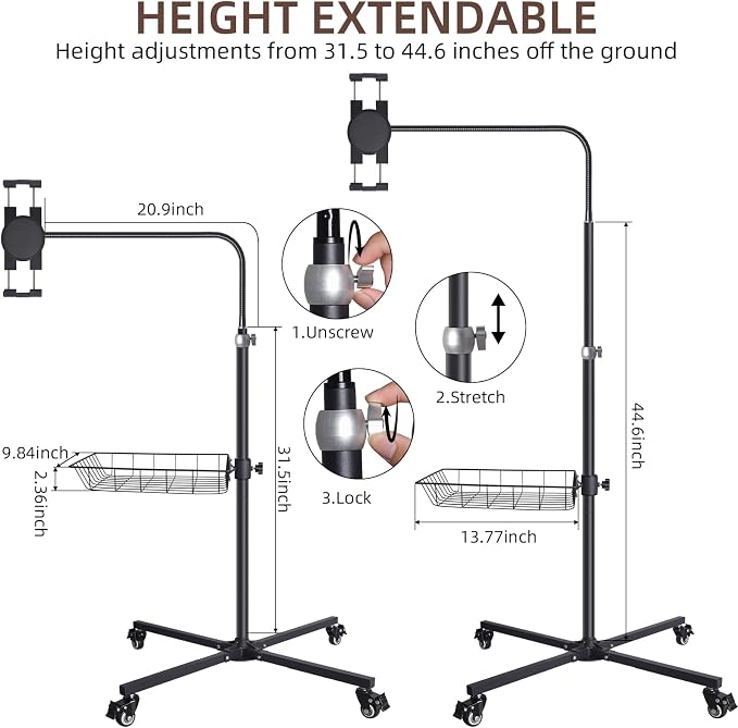 Coslony Adjustable Floor Standing Tablet Stand - Image 9