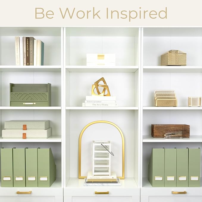BLU MONACO | Set of 6 Foldable Magazine File Holders in Earth Green | - Image 2
