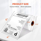 MUNBYN 4"x6" Direct Thermal Shipping Labels, Perforated Postage Paper Compatible - Image 2