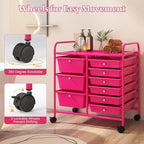 LDAILY 9 Drawer Rolling Storage Cart, Rolling Cart - Image 5