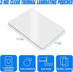 HERKKA 300 Pack Laminating Sheets, Hold 11 x 17 Inch Sheet, 3 Mil Clear Thermal - Image 2