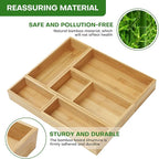 Bamboo Drawer Organizer Set, Junk Drawer Divider and Storage Trays Containers - Image 5