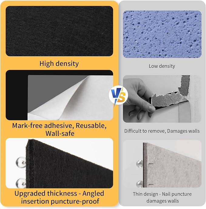 Smarpau Large Cork Board for Walls, 12 Pack Square Bulletin Board, Felt Wall - Image 2