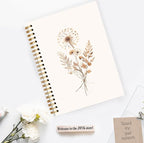 JWVK Boho Floral Spiral Notebook, Rustic Neutral Flower Herbs Notebooks - Image 3