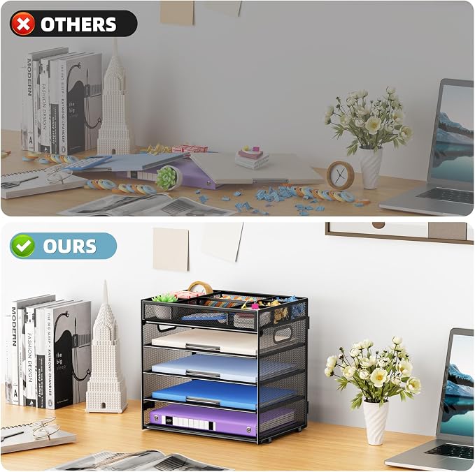 Marbrasse 5-Tier Letter Tray Paper Organizer - Image 5