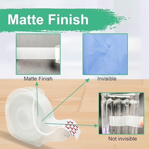 BeataTap Tape, Invisible Tape for Gift Wrapping, 6 Rolls+6 Refillable Dispensers - Image 3