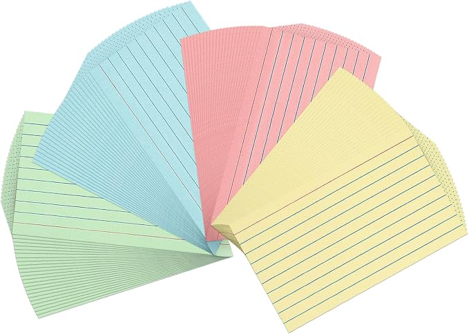 300 Sheets Colored Index Cards 3x5 Ruled-Goefun Lined Note Cards 3 x 5 Color by Goefun