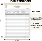 Custom Invoice Book with Logo 100 Set Personalized Receipt Books Customized - Image 2