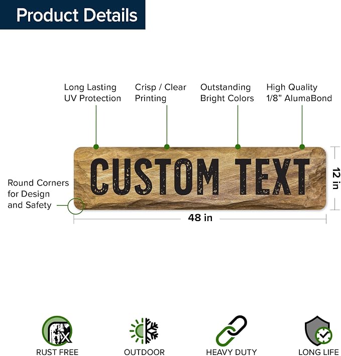 Custom Sign, Custom Street Sign, 11 Font Colors, 13 Font Styles, 4 Hole Options - Image 6