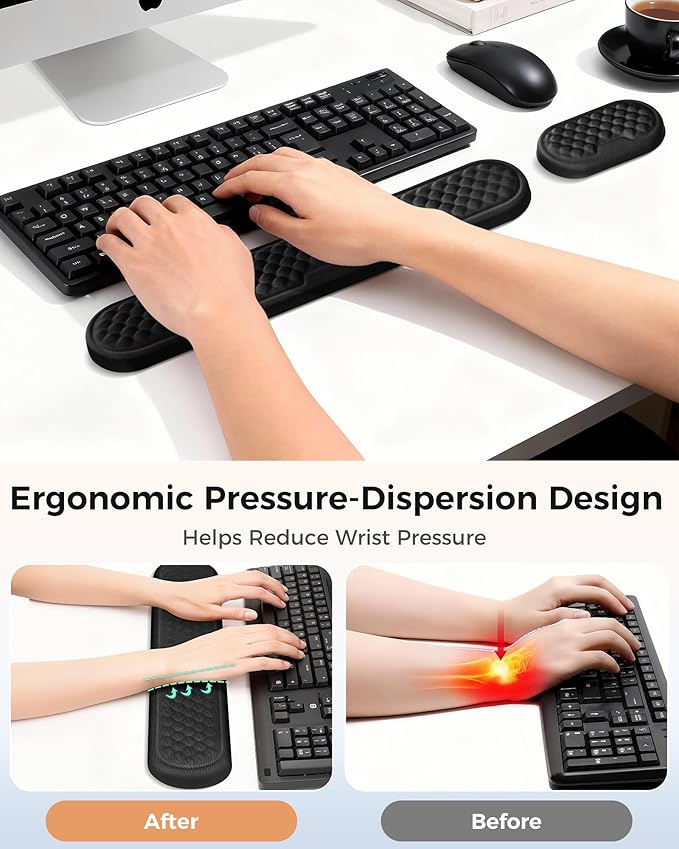 Wrist Rest Set for Keyboard and Mouse, Ergonomic Wrist Support - Image 2
