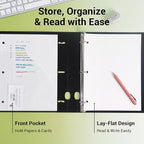 MUKAWA 1 Inch 3 Ring Binder, D-Ring Binder Holds 250 Sheets, PP Cover - Image 3