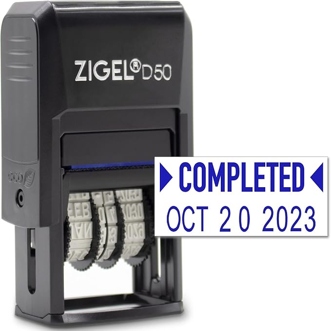 ZIGEL D50 Date Stamp with Completed by ZIGEL