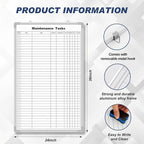 Lined Whiteboard Blank Grid Aluminum Frame Dry Erase Board Reusable Wall - Image 2