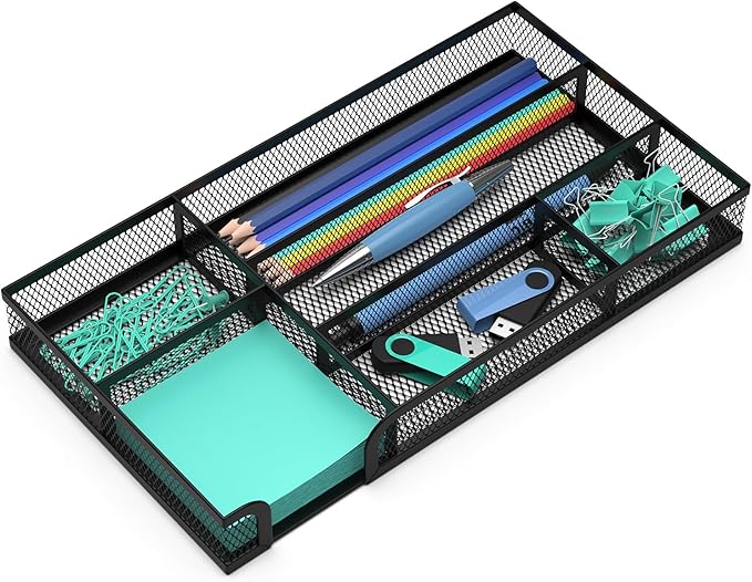 ITAYVAN Desk Drawer Organizer, Small Metal Mesh Drawer Organizer Tray, Office by ITAYVAN