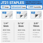 meite JT21 Staples, 5/16 Inch Galvanized Fine Wire Staples - Image 2