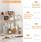 SUNZOS Bathroom Counter Organizer, 2-Tier Corner Bathroom Organizer Countertop - Image 6