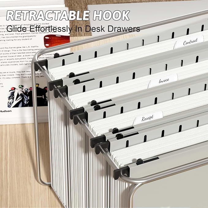 Nordun Extra Capacity Plastic Hanging File Folder Letter Size, 12 Pack - Image 6