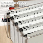 Nordun Extra Capacity Plastic Hanging File Folder Letter Size, 12 Pack - Image 6