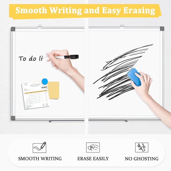 AMUSIGHT Double-Sided Magnetic Whiteboard, Large White Board Marker Board - Image 3
