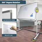 Rolling Whiteboard Magnetic Writeboard 48"x36" Flip Chart - Image 4