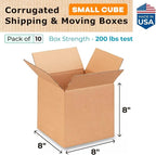 IDL Packaging - B-888-10 Cube Corrugated Shipping Boxes 8"L x 8”W x 8"H - - Image 2