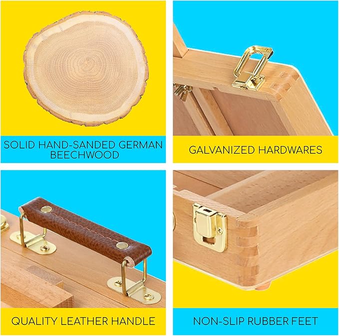 MEEDEN Tabletop Art Sketchbox Easel : Solid Beechwood Table Easels - Image 3