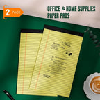 Legal Pads 8.5 x 14 Note Pads, 2 Pack Writing Pads Wide Ruled Notepads - Image 7