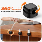 Yocice 6Pack Rotatable Cord Organizer, Spring Cable Clips Desk Cable Management - Image 2