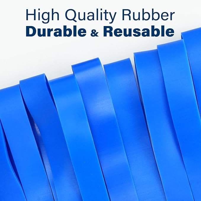 LotFancy Large Rubber Bands, Heavy Duty Blue Long Rubber Bands - Image 6