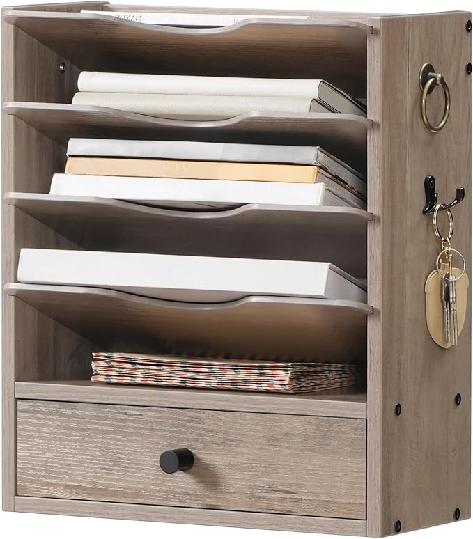 HOOBRO Wall File Organizer, Mail Organizer Wall Mounted, Wooden Mail Sorter - Image 9