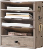 HOOBRO Wall File Organizer, Mail Organizer Wall Mounted, Wooden Mail Sorter - Image 9