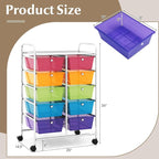 GOFLAME 10-Drawer Rolling Storage Cart, Art Craft Storage Organizer on Wheels - Image 3