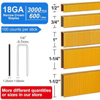 SimCos 18 Gauge 1/4" Narrow Crown Staples, Galvanized Assorted Sizes - Image 3