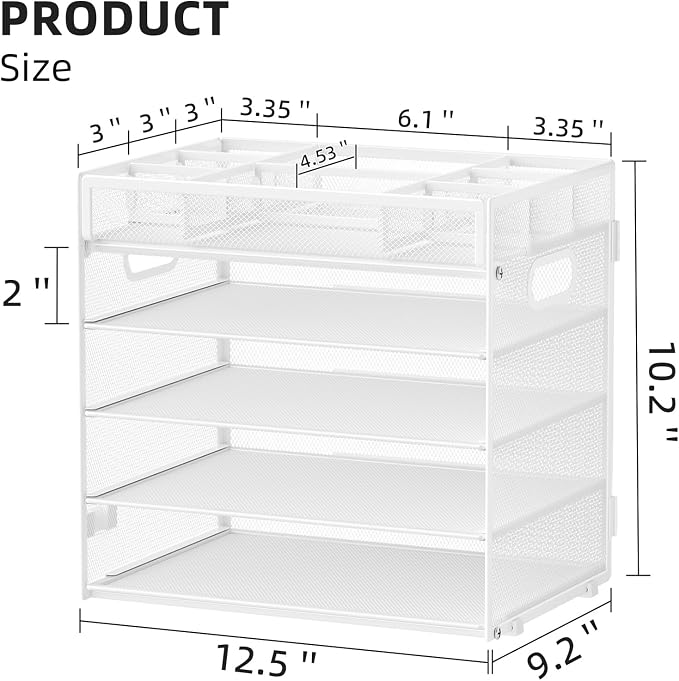 Marbrasse 5-Tier Letter Tray Paper Organizer - Image 2