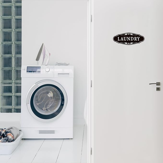 Laundry Room Door Sign for Business and Home，Self-adhesive Waterproof Cute - Image 5