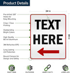 Custom Arrow, Custom Directional Sign, Left Arrow, 24x30 Inches, 3M EGP - Image 6