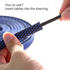 100ft - 1 inch PET Expandable Braided Sleeving – BlackBlue – Alex Tech Braided - Image 6