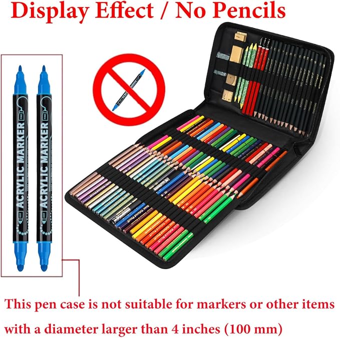 Pencil Case For Colored Pencils, 72 Slots Pencil Holder Large Capacity Colored - Image 4