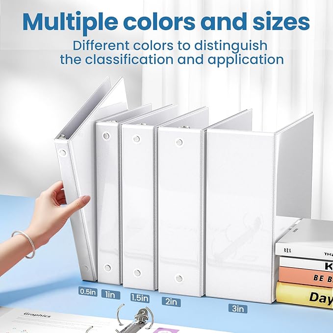 SUNEE 3 Ring Binders 1 Inch 12 Pack - Image 5